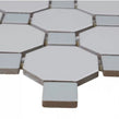Octagon White Grey Matt & Gloss (5.5cm x 5.5cm) 29.5cm x 29.5cm Mosaic Tile