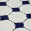 Octagon White on Blue Matt & Gloss (5.5cm x 5.5cm) 29.5cm x 29.5cm Mosaic Tile