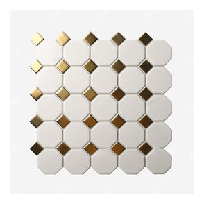 Octagonal White Gold 29.5cmx 29.5cm (2.3cm x 2.3cm) Mosaic