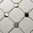 Octagonal White Gold 30cmx 30cm (9.5cm x 9.5cm) Mosaic