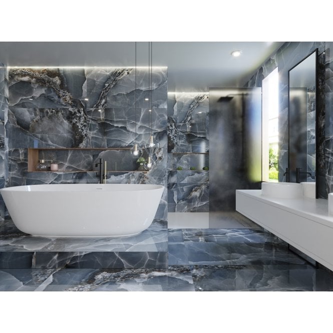 Onyx Agate Blue 60cm x 120cm Wall and Floor Tile