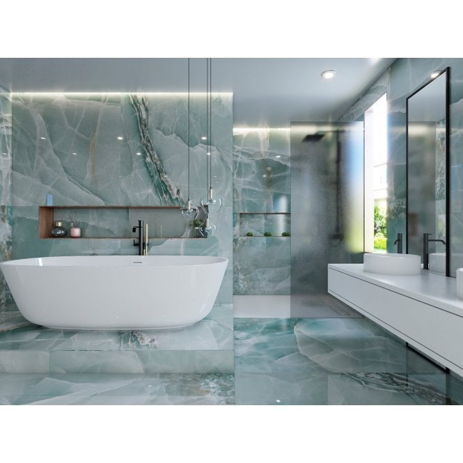 Onyx Agate Turquoise 60cm x 120cm Wall and Floor Tile