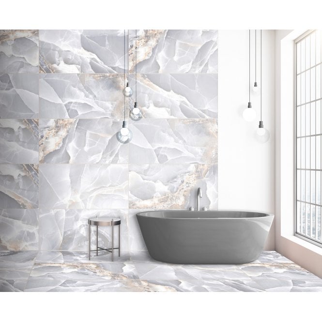 Onyx Agate White 60cm x 120cm Wall and Floor Tile