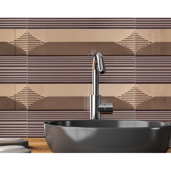 Ophelia Rose Gold (6cm x 24cm) 24.3cm x 24cm Mosaic Tile
