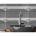 Ophelia Silver (6cm x 24cm) 24.3cm x 24cm Mosaic Tile