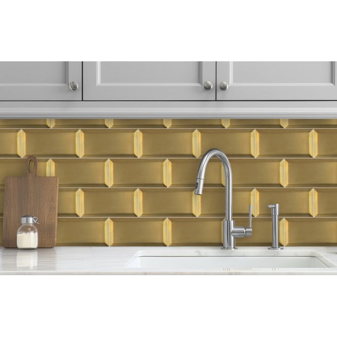 Original Bevel Gold 10cm x 20cm Wall Tile