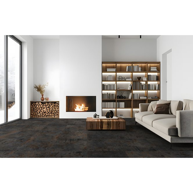Oxide Anthracite Semi Lapp 60cm x 60cm Floor Tile