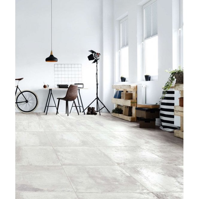 Italian Design Oxydum White 60cm x 60cm Wall & Floor Tile
