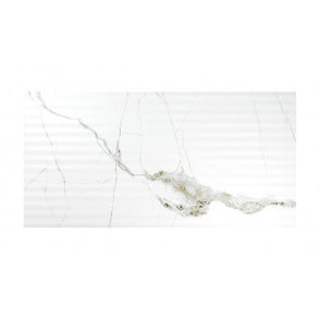 Pamena White Decor 40cm x 80cm Wall Tile