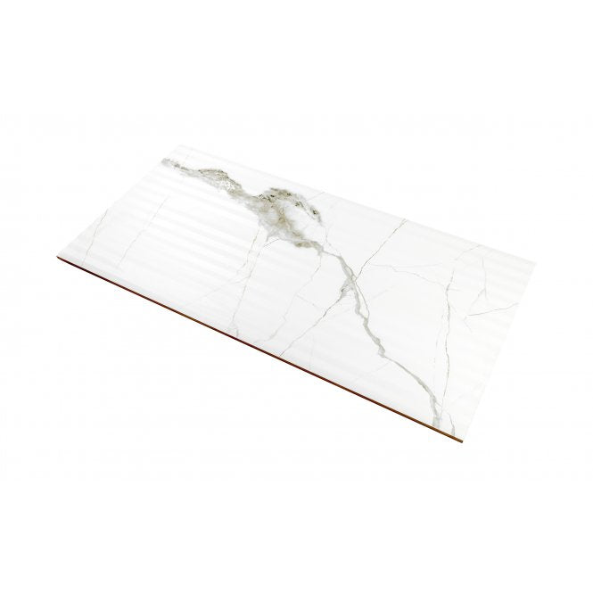 Pamena White Decor 40cm x 80cm Wall Tile