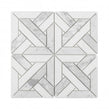 Parquet Carrara & Thassos White 30.5cm x 30.5cm Mosaic Tile
