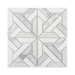 Parquet Carrara & Thassos White 30.5cm x 30.5cm Mosaic Tile