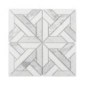 Parquet Carrara & Thassos White 30.5cm x 30.5cm Mosaic Tile
