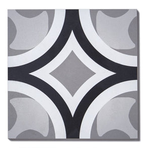 Italian Design Patchwork B&W 01 20cm x 20cm Wall & Floor Tile