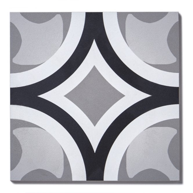 Italian Design Patchwork B&W 01 20cm x 20cm Wall & Floor Tile