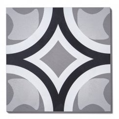 Italian Design Patchwork B&W 01 20cm x 20cm Wall & Floor Tile