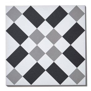 Italian Design Patchwork B&W 02 20cm x 20cm Wall & Floor Tile