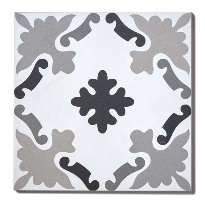 Italian Design Patchwork B&W 03 20cm x 20cm Wall & Floor Tile
