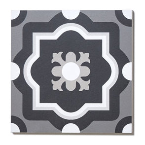 Italian Design Patchwork B&W 04 20cm x 20cm Wall & Floor Tile
