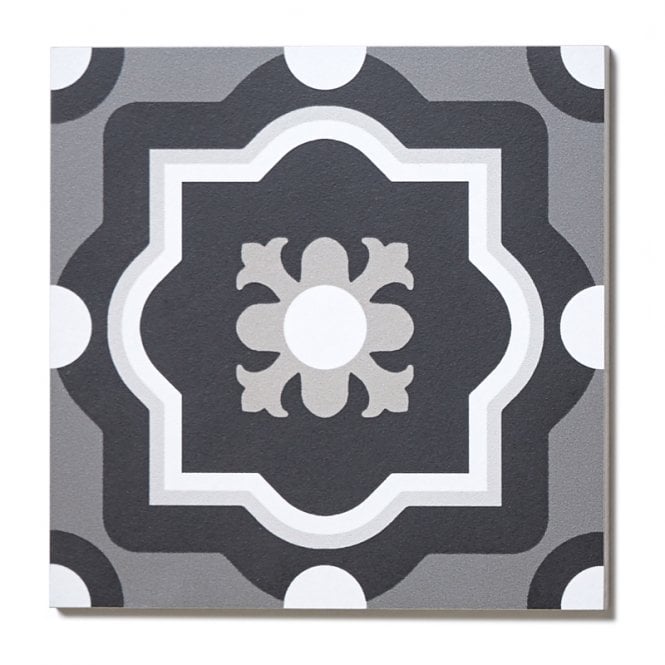 Italian Design Patchwork B&W 04 20cm x 20cm Wall & Floor Tile