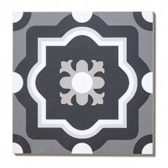 Italian Design Patchwork B&W 04 20cm x 20cm Wall & Floor Tile