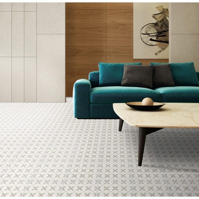 Patchwork Clover Grey 29.8cm x 29.8cm Wall & Floor Tile