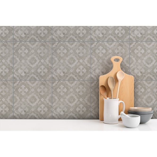 Patchwork Kobe Light Grey 29.8cm x 29.8cm Wall & Floor Tile