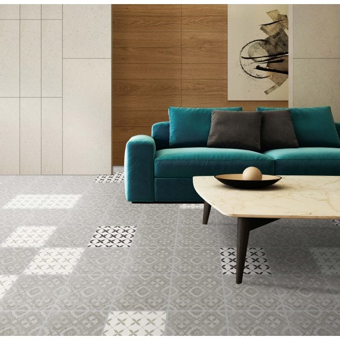Patchwork Kobe Light Grey 29.8cm x 29.8cm Wall & Floor Tile
