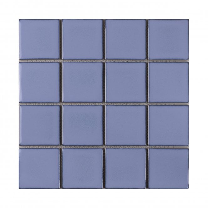Payan Square Airforce Blue (7.3cm x 7.3cm) 30.5cm x 30.5cm Mosaic Tile