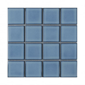 Payan Square Cyan Blue (7.3cm x 7.3cm) 30.5cm x 30.5cm Mosaic Tile