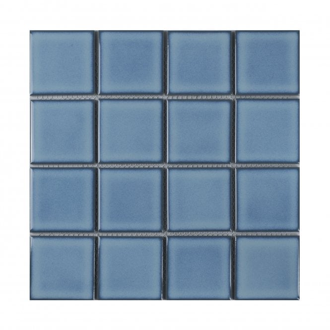 Payan Square Cyan Blue (7.3cm x 7.3cm) 30.5cm x 30.5cm Mosaic Tile