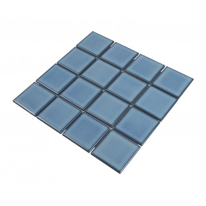 Payan Square Cyan Blue (7.3cm x 7.3cm) 30.5cm x 30.5cm Mosaic Tile