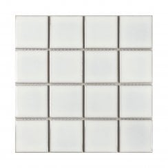 Payan Square Ghost White (7.3cm x 7.3cm) 30.5cm x 30.5cm Mosaic Tile