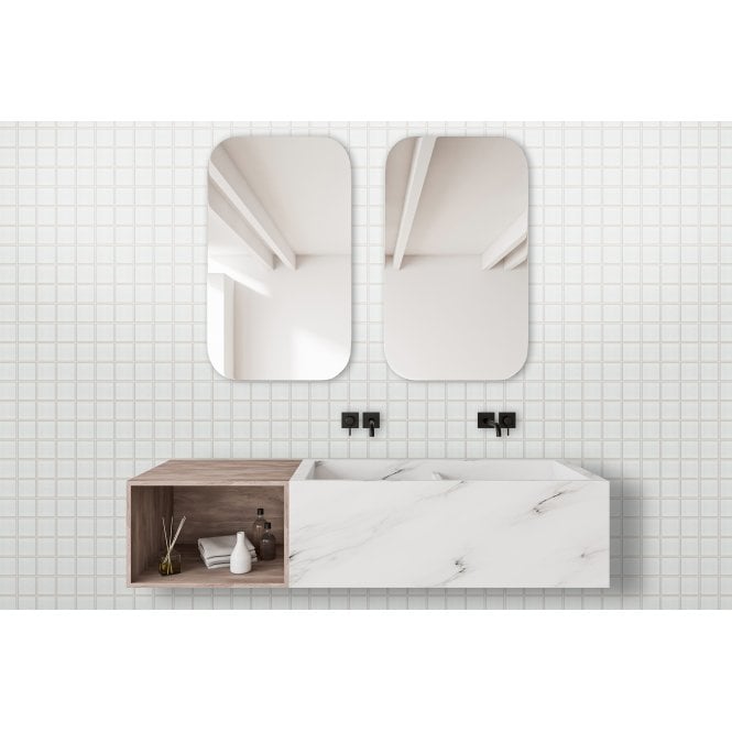 Payan Square Ghost White (7.3cm x 7.3cm) 30.5cm x 30.5cm Mosaic Tile
