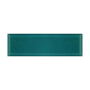 British Ceramic Tile Peacock Bevel Gloss Metro V&A 14.8cm x 49.8cm Wall Tile