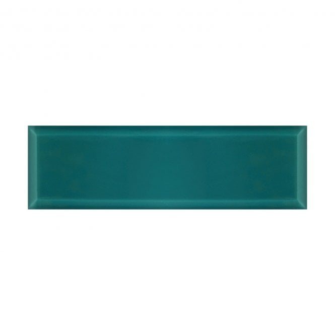 British Ceramic Tile Peacock Bevel Gloss Metro V&A 14.8cm x 49.8cm Wall Tile