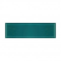 British Ceramic Tile Peacock Bevel Gloss Metro V&A 14.8cm x 49.8cm Wall Tile
