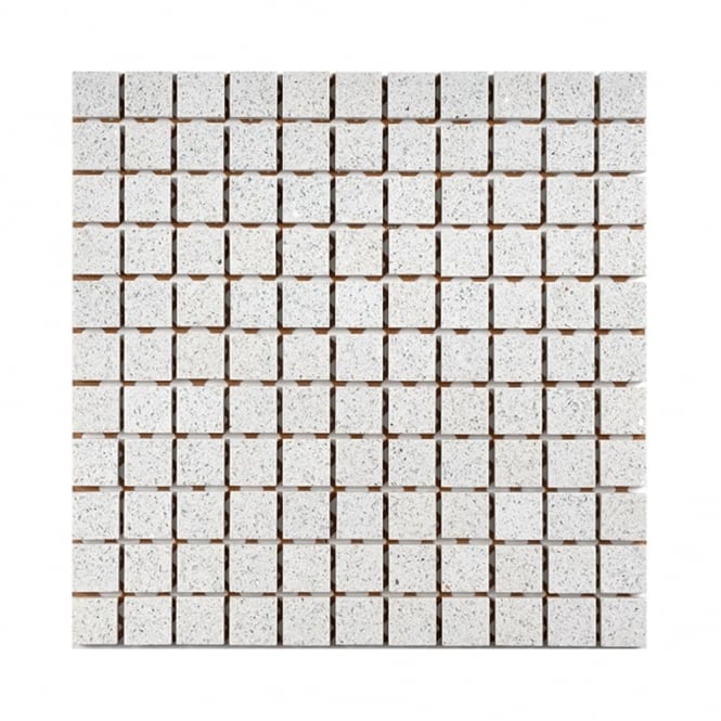 Gulfstone Pearl White Quartz 30cm x 30cm (2.5cm x 2.5cm) Mosaic Tile