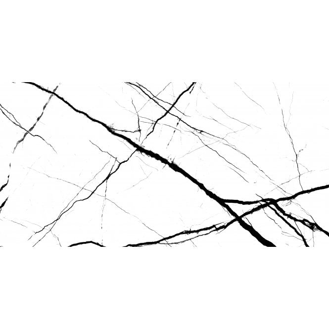 Pearl White Marble-Effect 60cm x 120cm Wall and Floor Tile