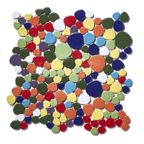 Pebble Multicolour 31cm x 32cm Wall & Floor tile