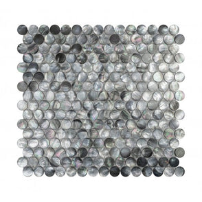 Penny Mother Of Pearl Black 29cm x 31.5cm Mosaic Tile