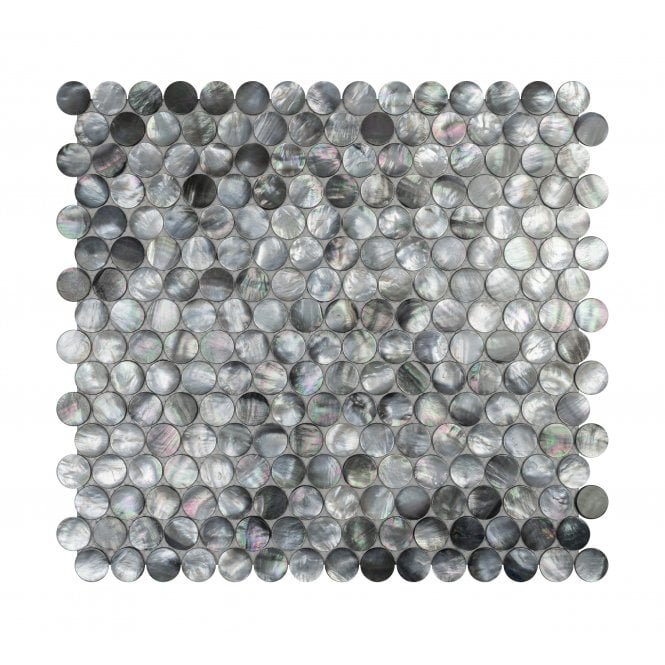 Penny Mother Of Pearl Black 29cm x 31.5cm Mosaic Tile