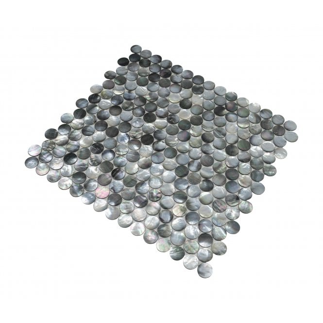 Penny Mother Of Pearl Black 29cm x 31.5cm Mosaic Tile