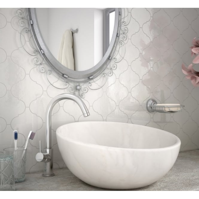 Equipe Persian White Matt 12cm x 12cm Wall Tile