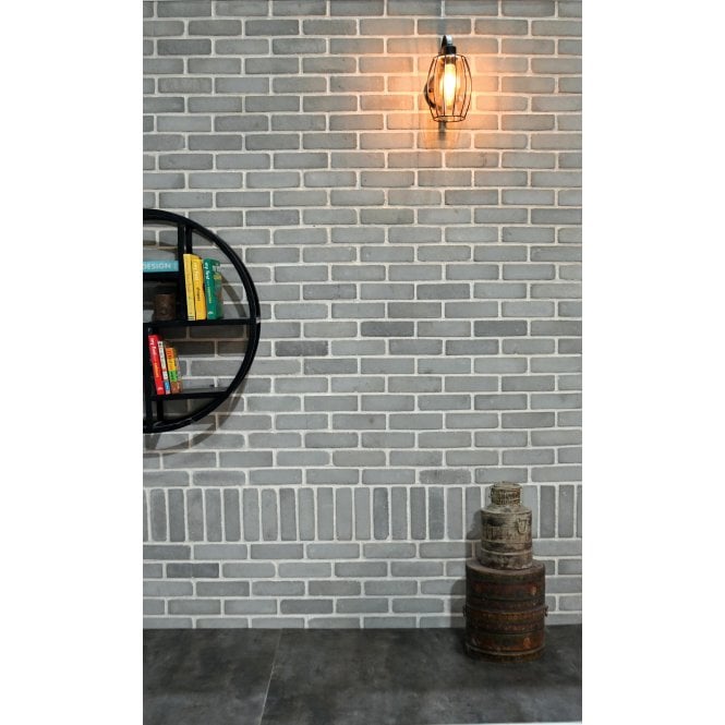 Perth Grey Brick Flat 5.7cm x 19.4cm Wall Tile (Box)