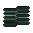 Picket Bottle Green Mosaic Tile (4.8cm x 19.8cm) 35.3cm x 25.5cm