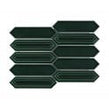 Picket Bottle Green Mosaic Tile (4.8cm x 19.8cm) 35.3cm x 25.5cm