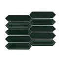 Picket Bottle Green Mosaic Tile (4.8cm x 19.8cm) 35.3cm x 25.5cm