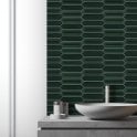 Picket Bottle Green Mosaic Tile (4.8cm x 19.8cm) 35.3cm x 25.5cm
