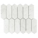 Picket Carrara White Marble (5cm x 15cm) 27cm x 31cm Mosaic Tile